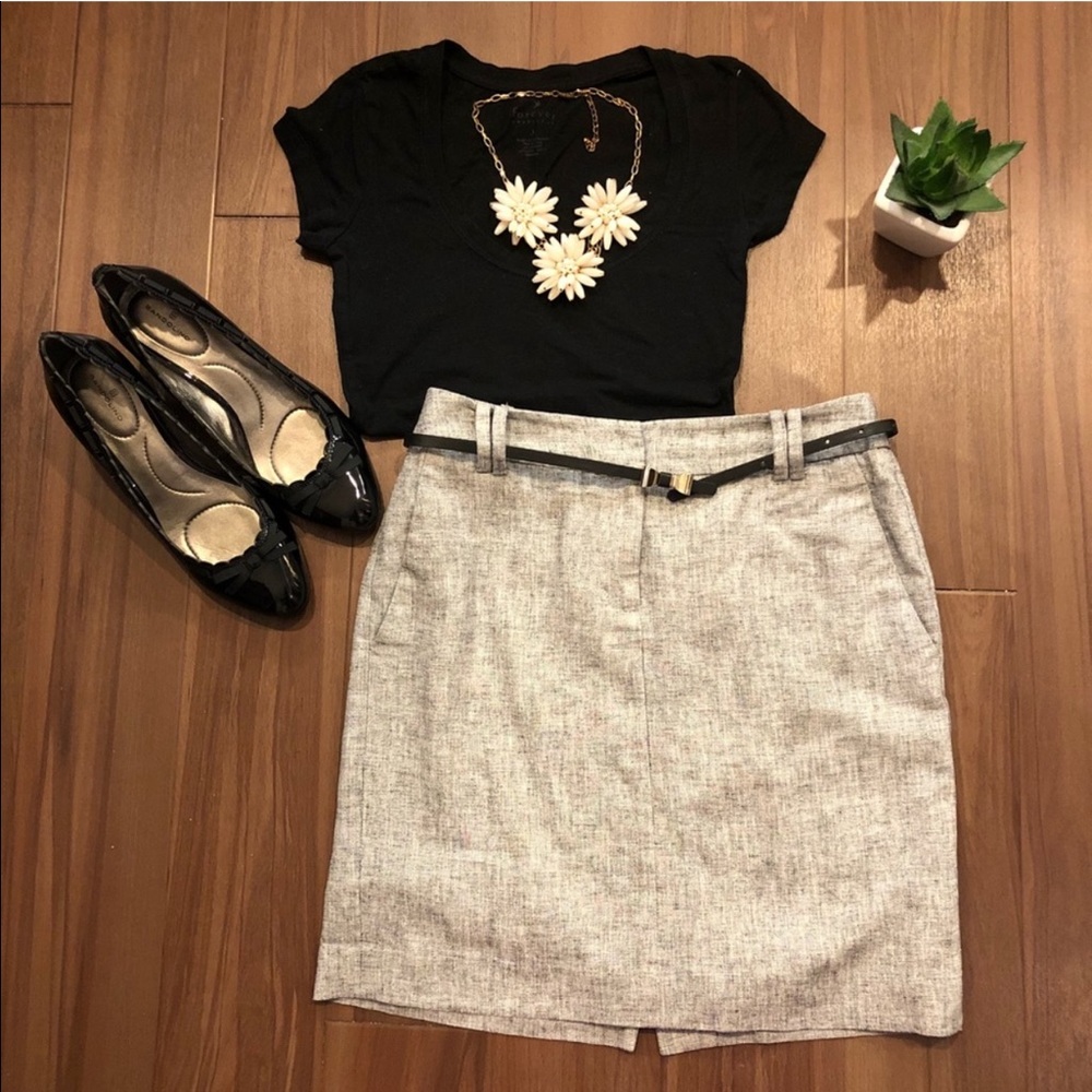 Loft Linen Grey Skirt - Size 0